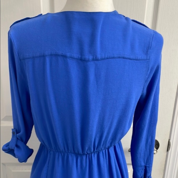 Maeve Anthropologie Blue Long Sleeve Wrap Dress - Picture 8 of 13